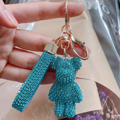 Creative Deimantinis meškiukas Automobilinis raktų pakabukas rankų darbo prabangus raktų pakabukas kalnų krištolo raktų pakabukas Krepšys Pakabukas Lėlės mergaitės dovanų pakabukas