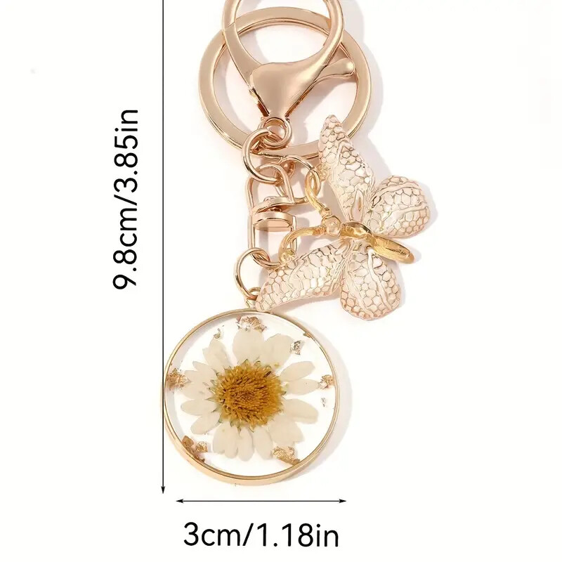 Virágos Pillangó Kulcstartó Aranyos Gyanta kulcstartó Táska Hátizsák Bűbáj Autós Függeszték Fülhallgató Tok Tartozékok Női Lányok Ajándék