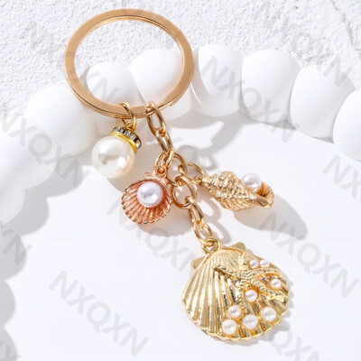 Skaists Ocean Preal Shell gliemežnīcas emaljas atslēgu piekariņš Sea Lives atslēgu piekariņš sievietēm vīriešiem draudzības dāvana ar rokām darināts DIY dārglietu komplekts