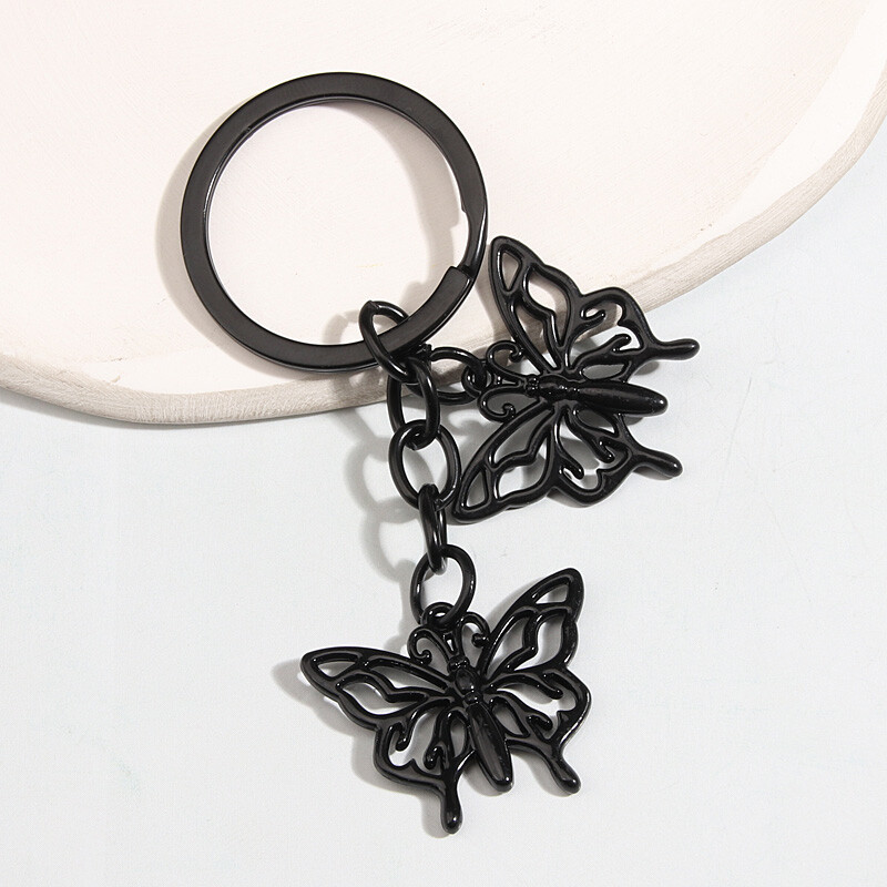 Breloc gotic emailat, cu fluture gol, breloc cu animale zburătoare, breloc pentru femei, bărbați, bricolaj, bijuterii punk lucrate manual, cadouri