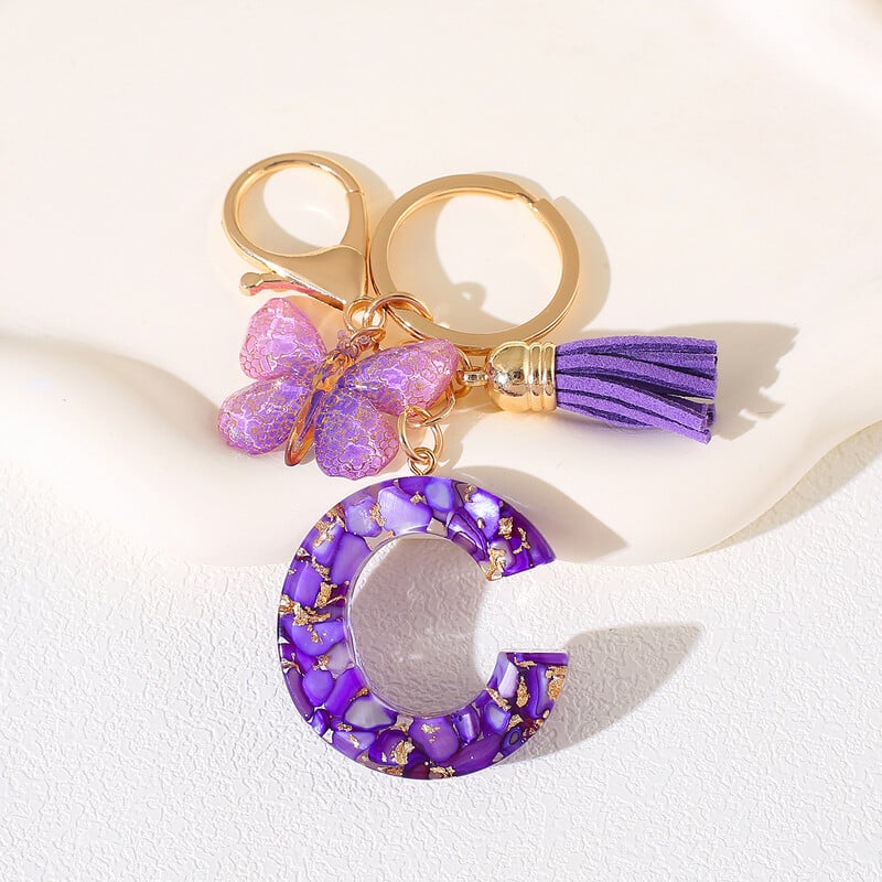 Breloc cu alfabet Cadou de Ziua Femeii - Breloc inițial cu literă AZ cu închidere tip homar pentru poșete, rucsacuri, decorare chei de mașină