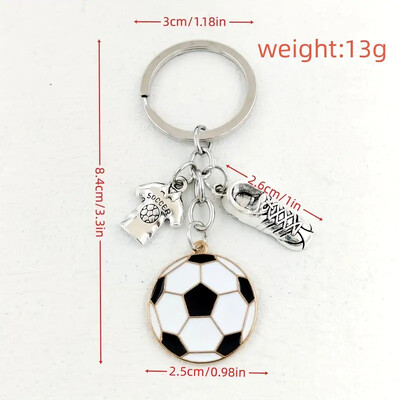 1db Stílusos cinkötvözet futball-labda alakú kulcstartó - Tartós vízálló és könnyű tartozék sportolók sportrajongóinak