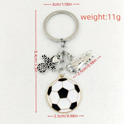 1db Stílusos cinkötvözet futball-labda alakú kulcstartó - Tartós vízálló és könnyű tartozék sportolók sportrajongóinak