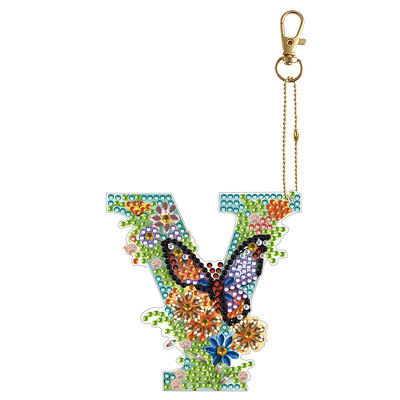 Specialios formos „pasidaryk pats“ deimantinis tapyba raktų pakabuko krepšio ornamentas AZ raidės deimantinis siuvinėjimas kryželiu siuvinėti deimantiniu raktų pakabuku