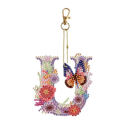 Specialios formos „pasidaryk pats“ deimantinis tapyba raktų pakabuko krepšio ornamentas AZ raidės deimantinis siuvinėjimas kryželiu siuvinėti deimantiniu raktų pakabuku