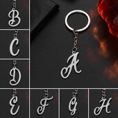 Nerūsējošā tērauda AZ sākuma burtu atslēgu piekariņš atslēgu piekariņš mīļotājiem seno angļu rotaslietas alfabēta kulons automašīnas atslēgu piekariņu soma piederumi