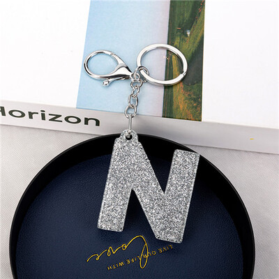 1 tk Naiste võtmehoidjad Käekott Auto ripatsid 26 Inglise Tähega Võtmehoidja Amuletid Glitter Resin Word