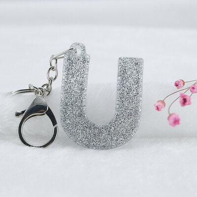 1 tk Naiste võtmehoidjad Käekott Auto ripatsid 26 Inglise Tähega Võtmehoidja Amuletid Glitter Resin Word