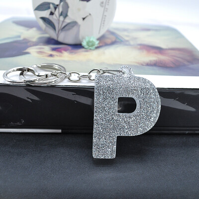 1 tk Naiste võtmehoidjad Käekott Auto ripatsid 26 Inglise Tähega Võtmehoidja Amuletid Glitter Resin Word