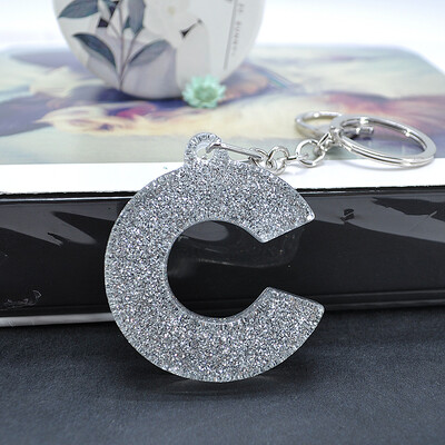 1 tk Naiste võtmehoidjad Käekott Auto ripatsid 26 Inglise Tähega Võtmehoidja Amuletid Glitter Resin Word