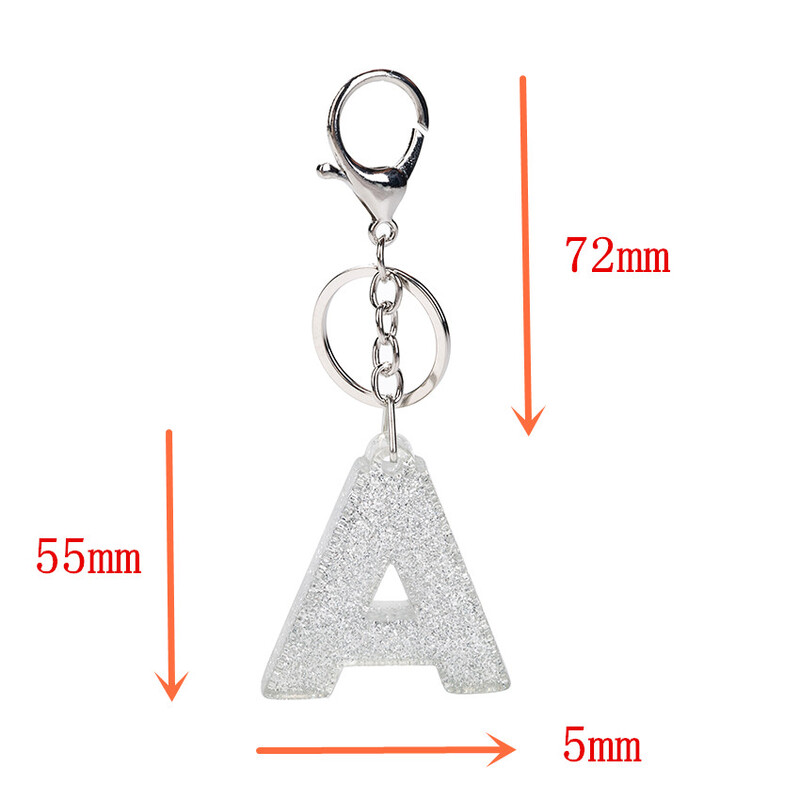 1 tk Naiste võtmehoidjad Käekott Auto ripatsid 26 Inglise Tähega Võtmehoidja Amuletid Glitter Resin Word