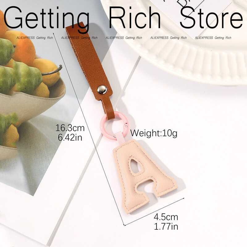 Aranyos PU bőr betűkkel kulcstartó AZ színes kezdőbetűkkel függő karkötővel Női Lányoknak Kézitáskák Pénztárca Bűvészek Kiegészítők