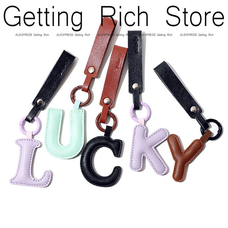 Aranyos PU bőr betűkkel kulcstartó AZ színes kezdőbetűkkel függő karkötővel Női Lányoknak Kézitáskák Pénztárca Bűvészek Kiegészítők