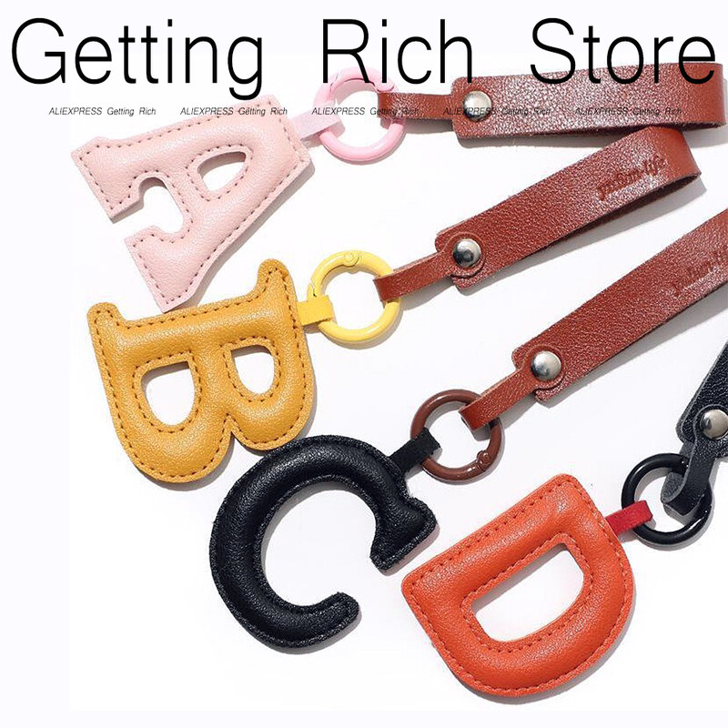 Aranyos PU bőr betűkkel kulcstartó AZ színes kezdőbetűkkel függő karkötővel Női Lányoknak Kézitáskák Pénztárca Bűvészek Kiegészítők