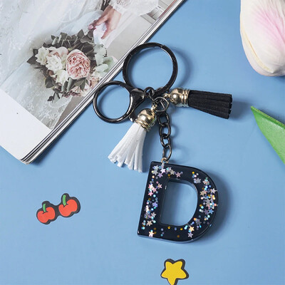 Breloc simplu cu 26 de litere, cuplu fermecător, breloc cu scrisoare inițială, breloc mașină, lanț de geantă de mână, lanț de pandantiv, cadou