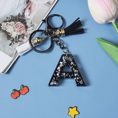 Breloc simplu cu 26 de litere, cuplu fermecător, breloc cu scrisoare inițială, breloc mașină, lanț de geantă de mână, lanț de pandantiv, cadou