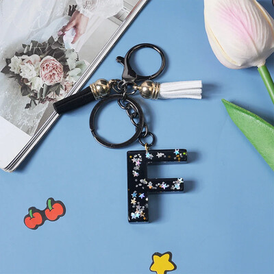 Breloc simplu cu 26 de litere, cuplu fermecător, breloc cu scrisoare inițială, breloc mașină, lanț de geantă de mână, lanț de pandantiv, cadou