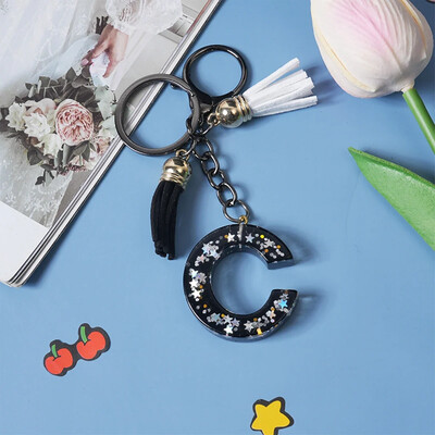 Breloc simplu cu 26 de litere, cuplu fermecător, breloc cu scrisoare inițială, breloc mașină, lanț de geantă de mână, lanț de pandantiv, cadou