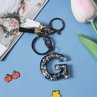 Breloc simplu cu 26 de litere, cuplu fermecător, breloc cu scrisoare inițială, breloc mașină, lanț de geantă de mână, lanț de pandantiv, cadou