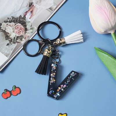 Breloc simplu cu 26 de litere, cuplu fermecător, breloc cu scrisoare inițială, breloc mașină, lanț de geantă de mână, lanț de pandantiv, cadou