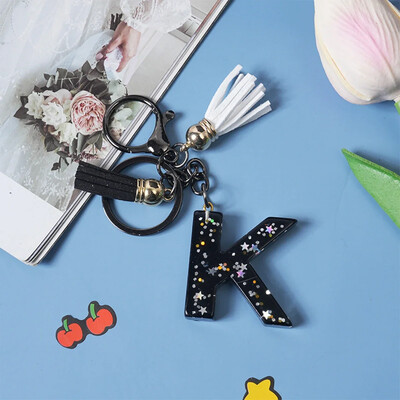 Breloc simplu cu 26 de litere, cuplu fermecător, breloc cu scrisoare inițială, breloc mașină, lanț de geantă de mână, lanț de pandantiv, cadou