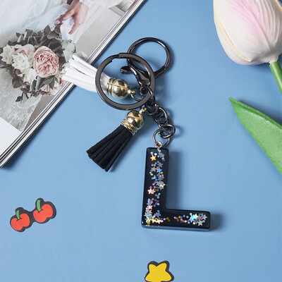 Breloc simplu cu 26 de litere, cuplu fermecător, breloc cu scrisoare inițială, breloc mașină, lanț de geantă de mână, lanț de pandantiv, cadou