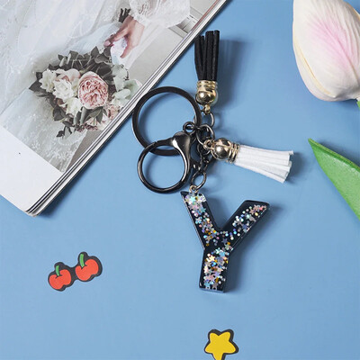 Breloc simplu cu 26 de litere, cuplu fermecător, breloc cu scrisoare inițială, breloc mașină, lanț de geantă de mână, lanț de pandantiv, cadou