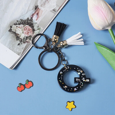 Breloc simplu cu 26 de litere, cuplu fermecător, breloc cu scrisoare inițială, breloc mașină, lanț de geantă de mână, lanț de pandantiv, cadou