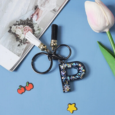 Breloc simplu cu 26 de litere, cuplu fermecător, breloc cu scrisoare inițială, breloc mașină, lanț de geantă de mână, lanț de pandantiv, cadou