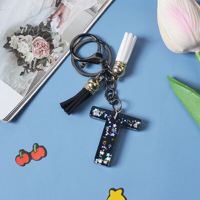 Breloc simplu cu 26 de litere, cuplu fermecător, breloc cu scrisoare inițială, breloc mașină, lanț de geantă de mână, lanț de pandantiv, cadou