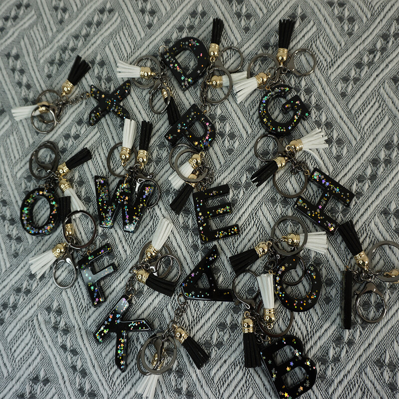 Breloc simplu cu 26 de litere, cuplu fermecător, breloc cu scrisoare inițială, breloc mașină, lanț de geantă de mână, lanț de pandantiv, cadou