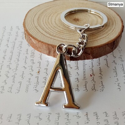 „Pasidaryk pats“ „AZ Letters“ raktų pakabukas Automobilis Vyriškas Metalinis Raktų Pakabukas Moteriškas Automobilio Raktų Pakabukas Paprastas Sidabrinės Spalvos Raidė Pavadinimas Raktų pakabukas Vakarėlio dovana