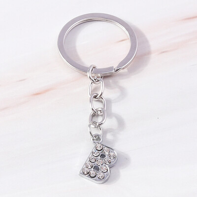 Breloc de modă 26 litere englezești alfabet AZ breloc cristal strasuri aliaj breloc cadou pentru poșete bijuterii bricolaj