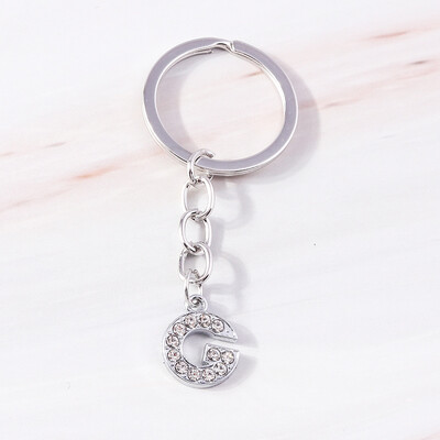 Breloc de modă 26 litere englezești alfabet AZ breloc cristal strasuri aliaj breloc cadou pentru poșete bijuterii bricolaj