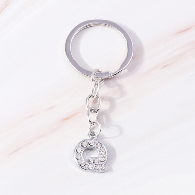 Breloc de modă 26 litere englezești alfabet AZ breloc cristal strasuri aliaj breloc cadou pentru poșete bijuterii bricolaj