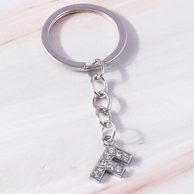 Breloc de modă 26 litere englezești alfabet AZ breloc cristal strasuri aliaj breloc cadou pentru poșete bijuterii bricolaj