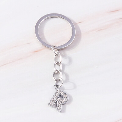 Breloc de modă 26 litere englezești alfabet AZ breloc cristal strasuri aliaj breloc cadou pentru poșete bijuterii bricolaj