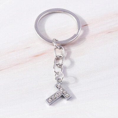 Breloc de modă 26 litere englezești alfabet AZ breloc cristal strasuri aliaj breloc cadou pentru poșete bijuterii bricolaj