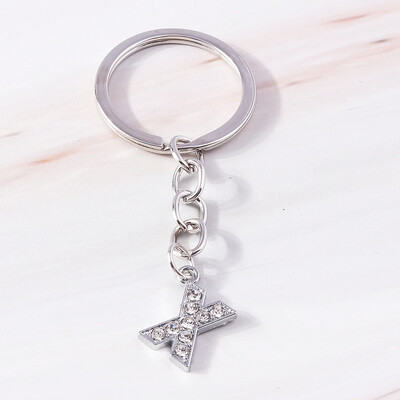 Breloc de modă 26 litere englezești alfabet AZ breloc cristal strasuri aliaj breloc cadou pentru poșete bijuterii bricolaj