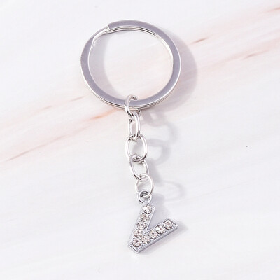 Breloc de modă 26 litere englezești alfabet AZ breloc cristal strasuri aliaj breloc cadou pentru poșete bijuterii bricolaj