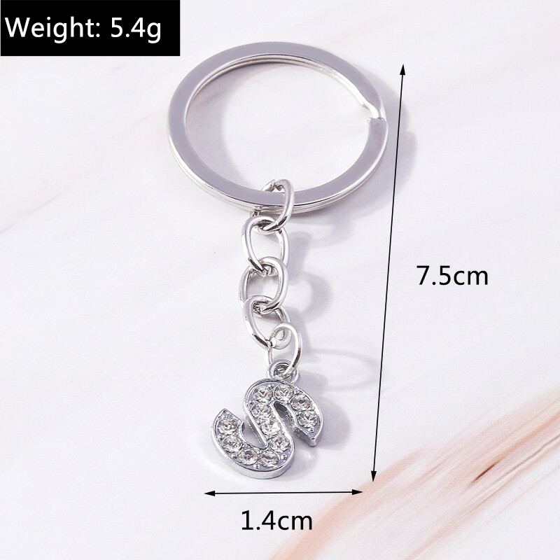 Breloc de modă 26 litere englezești alfabet AZ breloc cristal strasuri aliaj breloc cadou pentru poșete bijuterii bricolaj