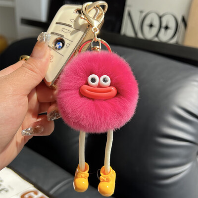 Comerț cu ridicata drăguț blană de iepure leneș Brichete mici Breloc Brichete mici Breloc mașină Pandantiv coreeană de pluș geantă de școală Pandantiv