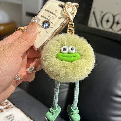 Comerț cu ridicata drăguț blană de iepure leneș Brichete mici Breloc Brichete mici Breloc mașină Pandantiv coreeană de pluș geantă de școală Pandantiv