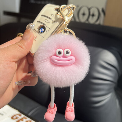 Comerț cu ridicata drăguț blană de iepure leneș Brichete mici Breloc Brichete mici Breloc mașină Pandantiv coreeană de pluș geantă de școală Pandantiv