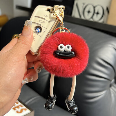 Comerț cu ridicata drăguț blană de iepure leneș Brichete mici Breloc Brichete mici Breloc mașină Pandantiv coreeană de pluș geantă de școală Pandantiv