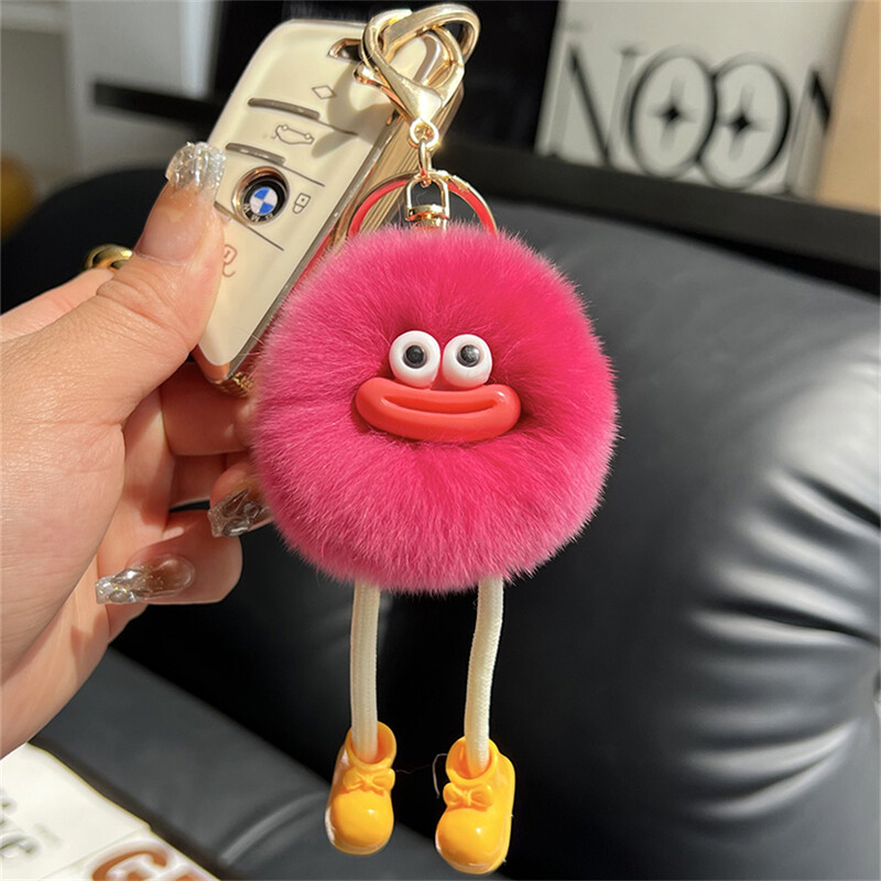 Comerț cu ridicata drăguț blană de iepure leneș Brichete mici Breloc Brichete mici Breloc mașină Pandantiv coreeană de pluș geantă de școală Pandantiv