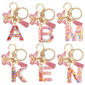 Mada „pasidaryk pats“ „AZ Letters“ raktų pakabukas Metalinis laikiklis pakabinamas raktų pakabukas Moteriškas automobilio raktų pakabukas Paprasta raidė Pavadinimas Raktas Vakarėlio dovanos Papuošalai