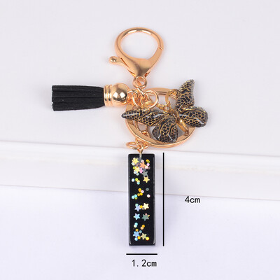 Brelocuri fluture și brelocuri alfabete drăguț stea paiete rășină breloc inel bărbați și femei poșetă geanta rucsac farmec