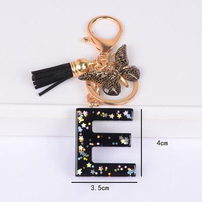 Brelocuri fluture și brelocuri alfabete drăguț stea paiete rășină breloc inel bărbați și femei poșetă geanta rucsac farmec