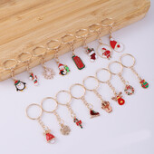 16 bucăți/set Desene animate Moș Crăciun Cerb Breloc din aliaj Poșetă Poșetă Cadouri de Crăciun breloc pentru cadou de petrecere de Crăciun